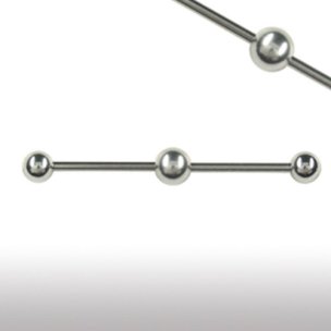 industrial piercing mit Kugel in der Mitte in Silber,...