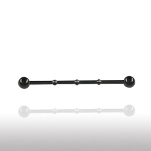 schwarzen industrial piercing barbell mit Diamond cut muster