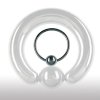 8,0mm Schwarzer Piercing Ring mit Klemmkugel Intimpiercing Ring Mann