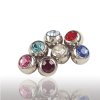 Titan Klemmkugel mit Kristall für Piercing Ringe in verschiedenen Farben