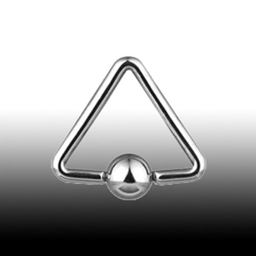 Dreieckiger Ohrpiercing Klemmkugel Ring in Silber